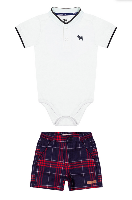 Conjunto Bebê Body Camisa de Algodão e Bermuda Taos - Charpey PRÉ-VENDA