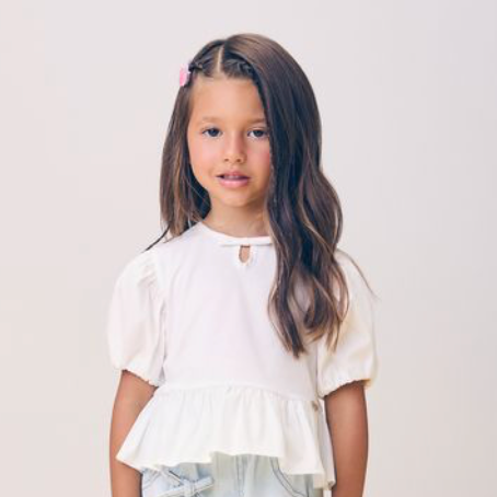 Blusa Infantil Mangas Balonê - Momi