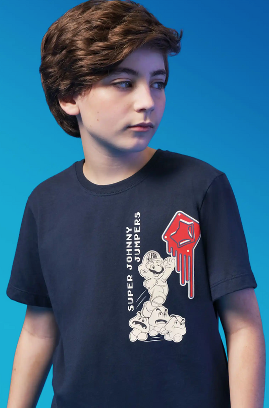 Camiseta Infantil Johnny Jumpers Azul Marinho - Little Johnny
