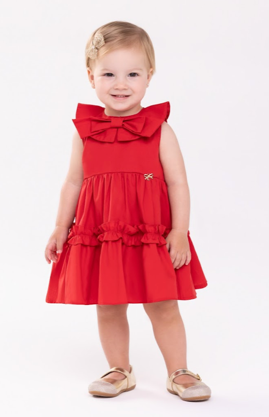 Conjunto Bebê Vestido Tricoline e Calcinha - Charpey PRÉ-VENDA