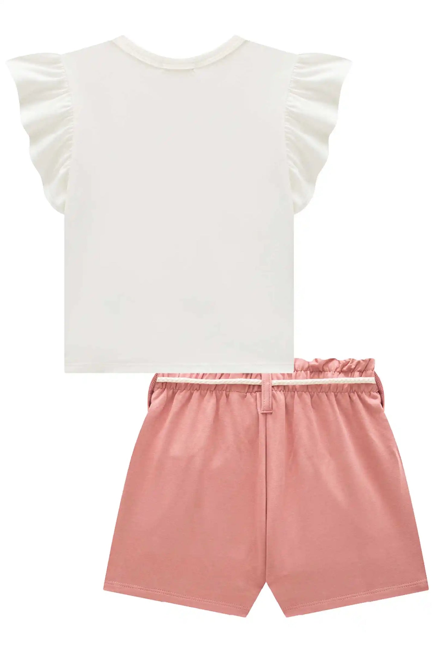 Conjunto Infantil Blusa MC e Short Rosa Aloha - Infanti