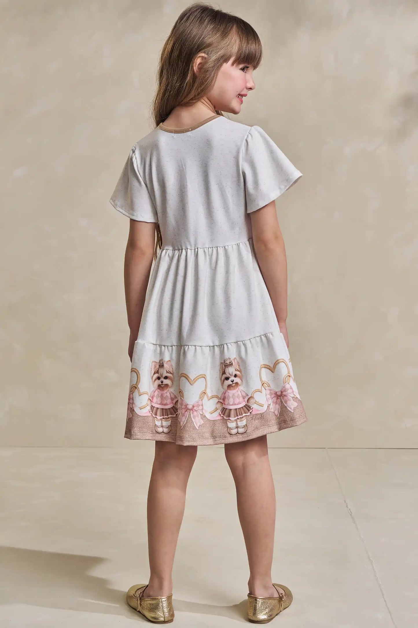 Vestido Infantil em Malha Power Bege Claro - Infanti