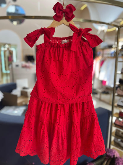 Conjunto blusa com laços nas alças e saia em laise Animê - Gracia