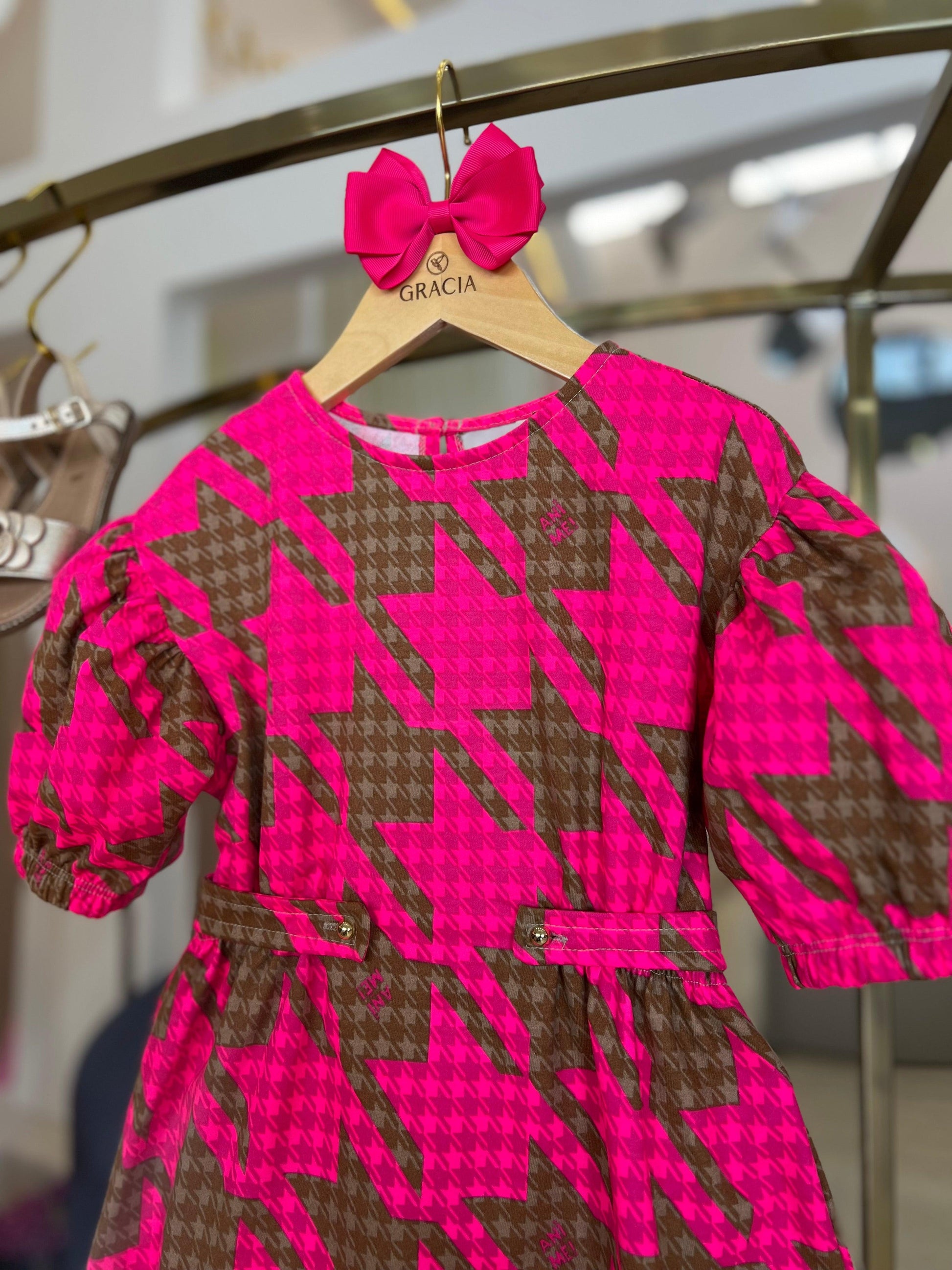 Vestido Maxi Pied de Poule Animê - Gracia
