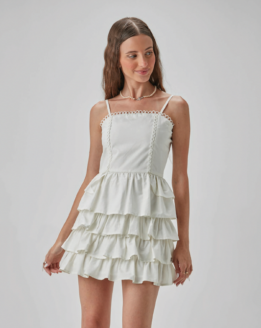 Vestido Teen Camadas Babados Off White - Two In PRÉ-VENDA
