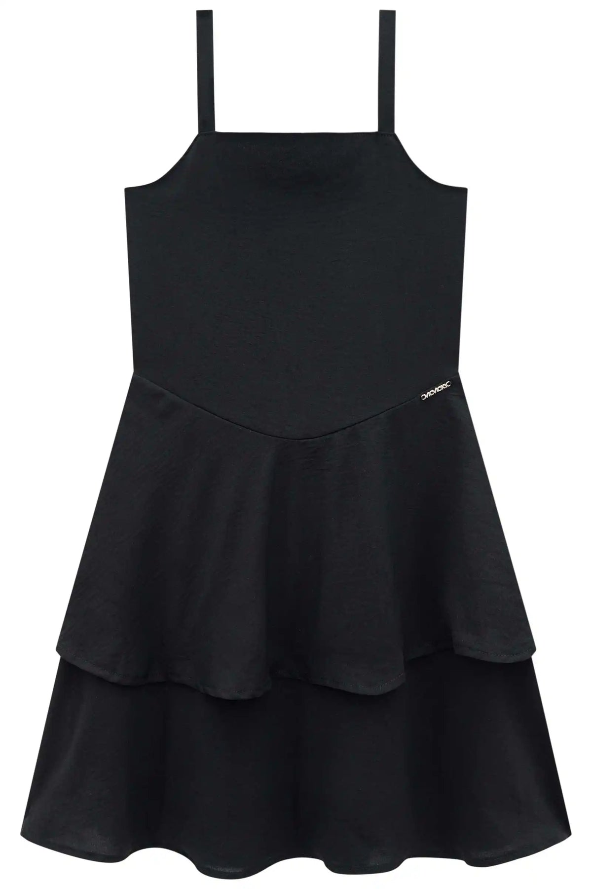 Vestido Infantil Alfaiataria Alça Preto - Vic Vick