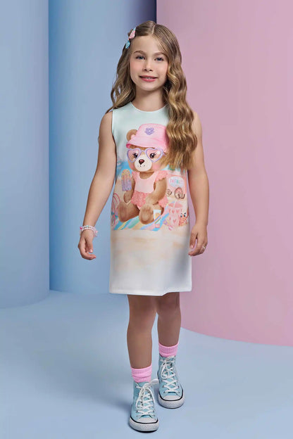 Vestido Infantil Ursinha Praia - Infanti