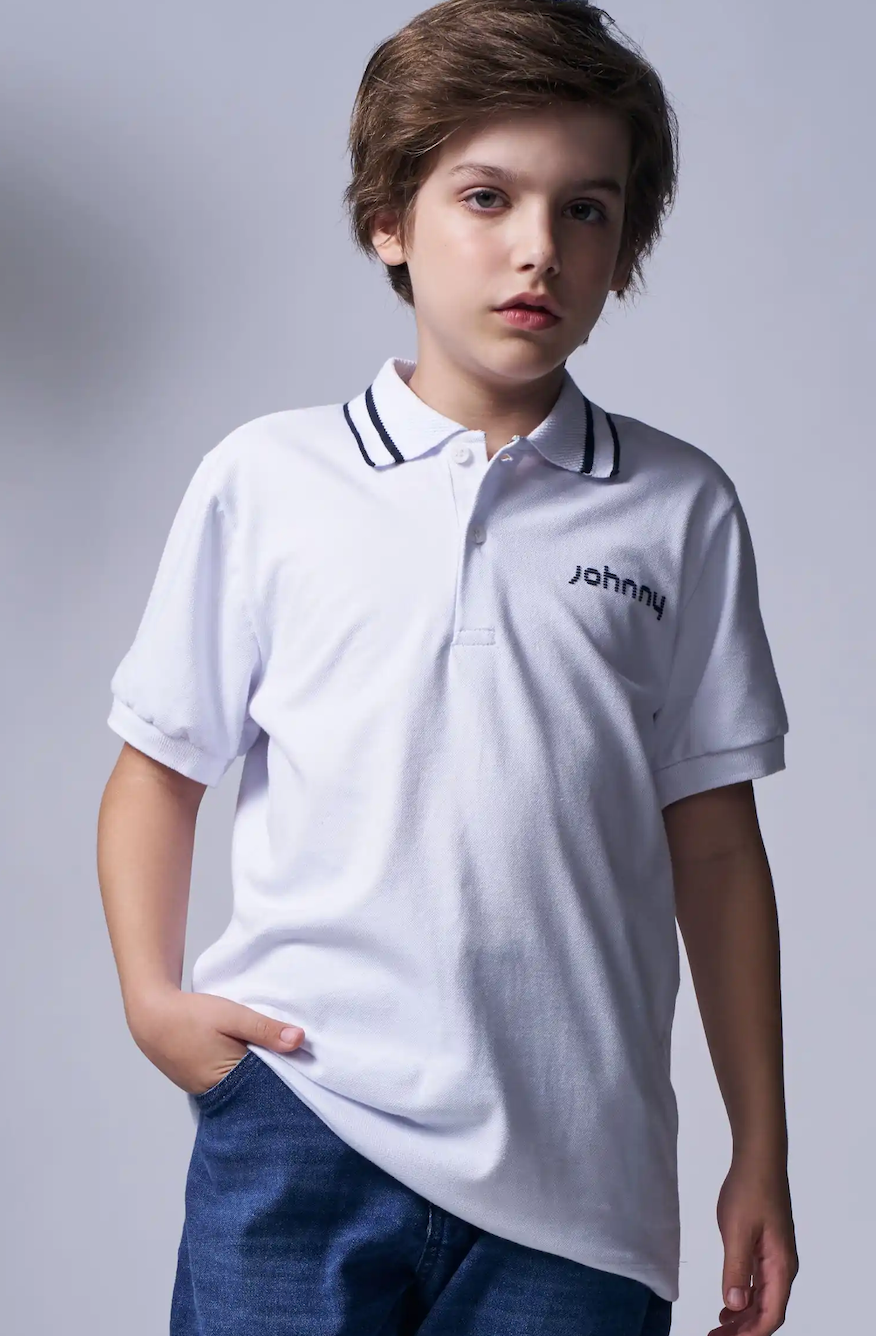 Camisa Polo Piquet Johnny Branco - Little Johnny