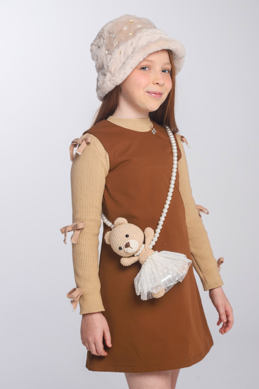 Vestido Infantil Caramelo Lacinho - Luluzinha