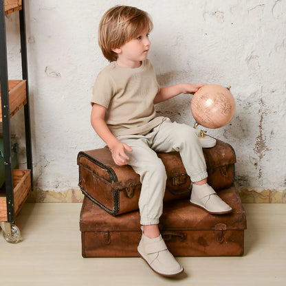 Bota Infantil Couro Caçador Areia - Petit Cheval