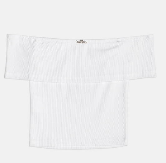 Blusa Teen Ombro a Ombro Off White - Authoria