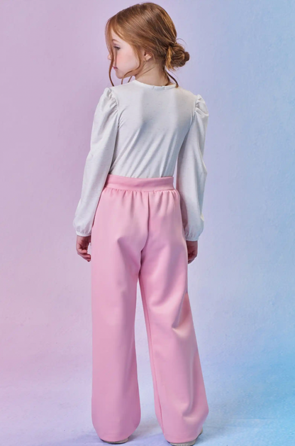 Calça Infantil Wide Leg Tecnonew Rosa - Infanti
