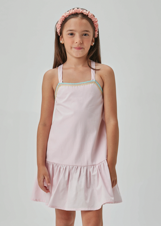 Vestido Infantil Algodão Jumper Rosa Claro - Beabá PRÉ-VENDA