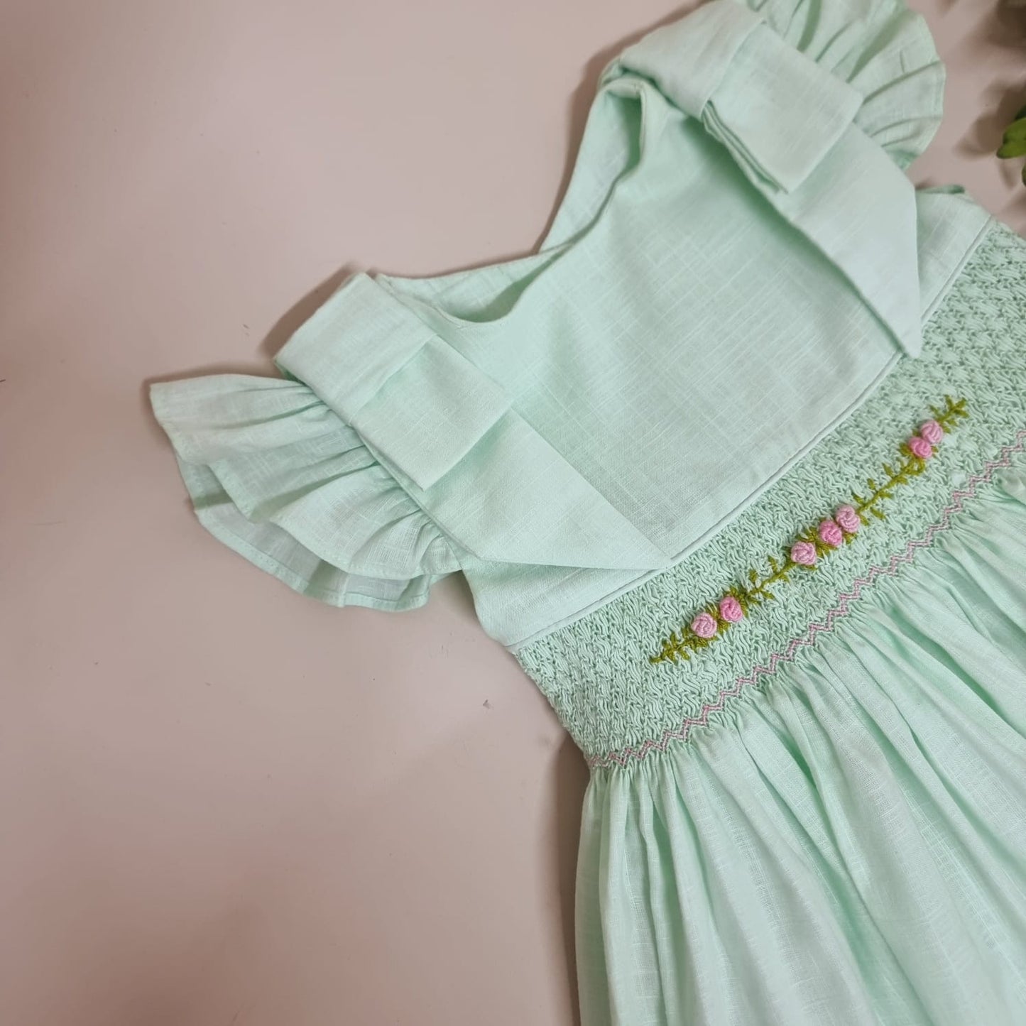 Vestido Infantil Clássico Algodão Olívia Verde - Gracia