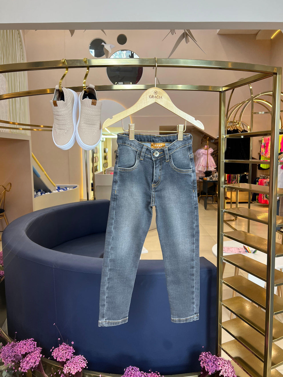 Conjunto Infantil Camisa Algodão Luhi Delavê e Calça Skinny Jeans Black - Dame