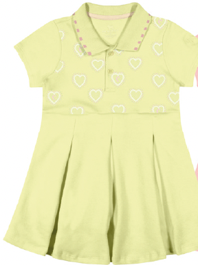 Vestido Infantil Polo com Pregas Verde - Charpey