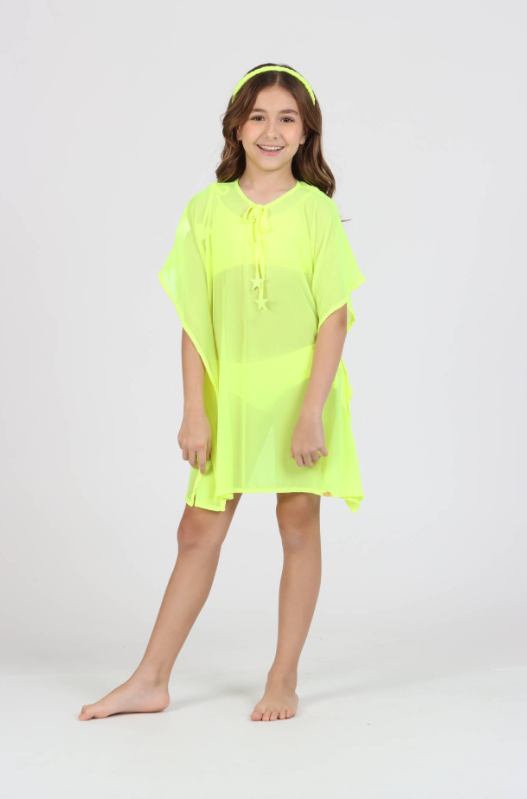 Kafta Infantil Íris Amarelo Fluor - Siri Kids