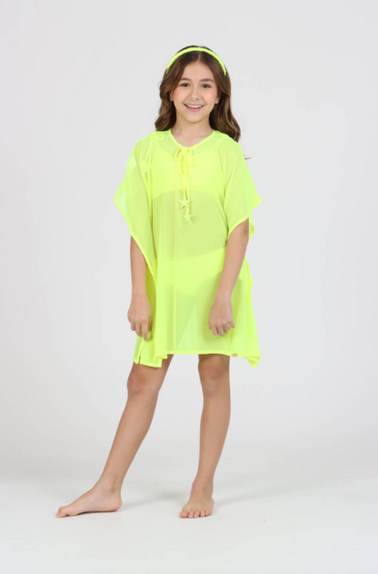 Kafta Infantil Íris Amarelo Fluor - Siri Kids