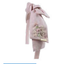 Tiara Infantil Alice Rosa Tecido Algodão Laço Duplo Flores Bordadas - Roana