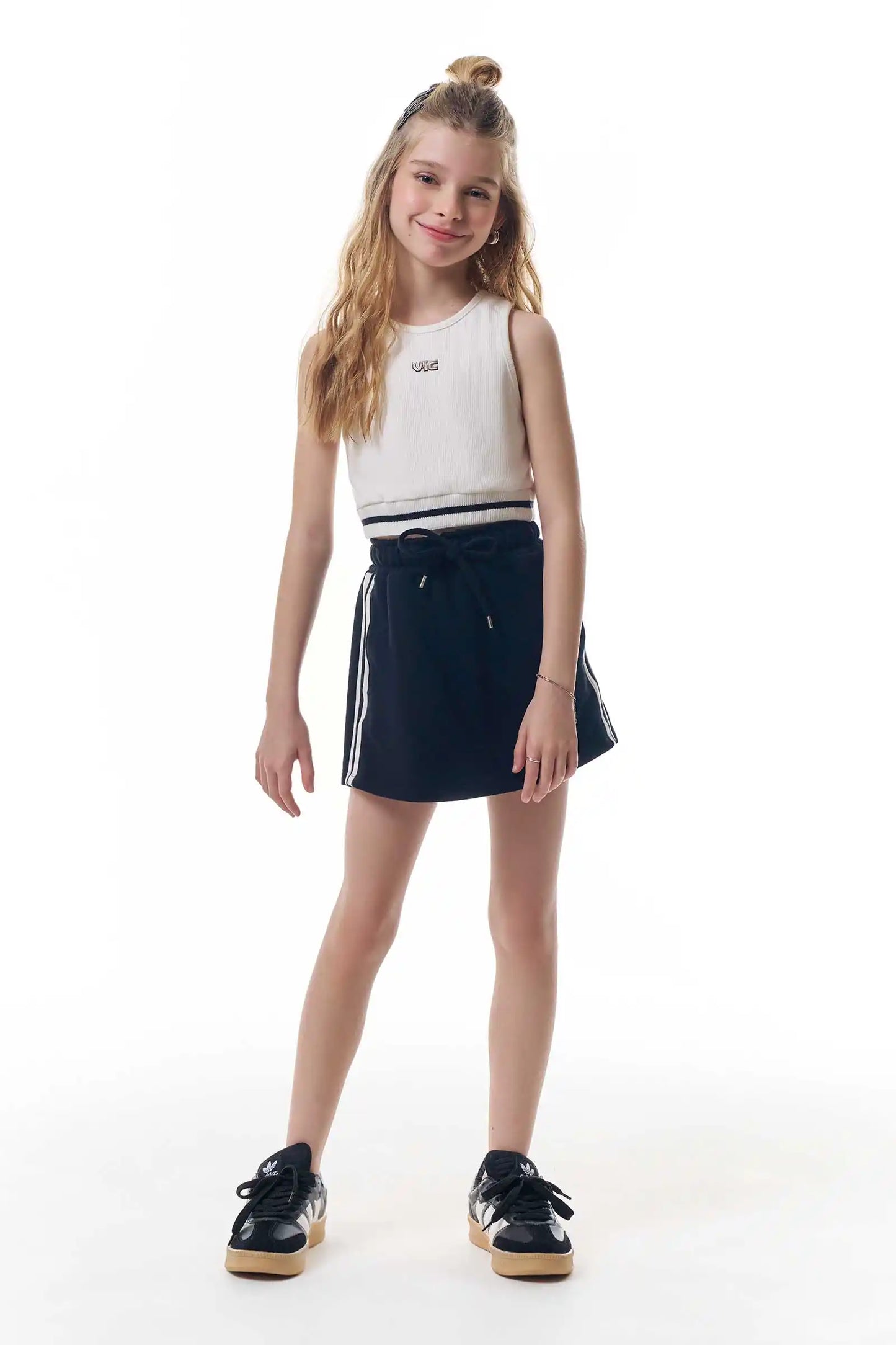 Conjunto Teen Blusa Liz e Short-Saia Moletom - Vic Vick