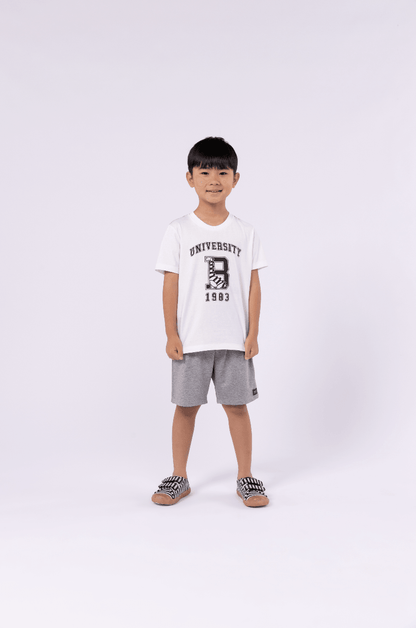 Conjunto tshirt e bermuda moletinho University Beabá - Gracia