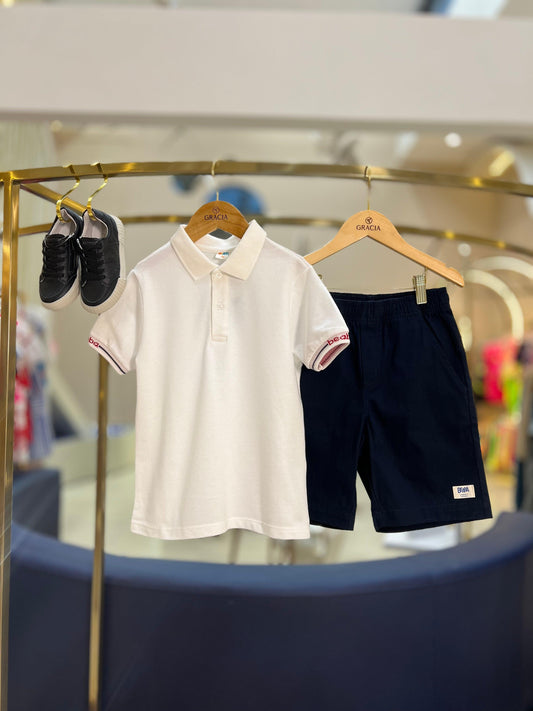 Conjunto polo e bermuda de sarja Beabá - Gracia