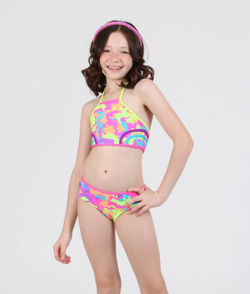 Biquíni Infantil Cropped Julia Oceano Camuflado - Siri Kids