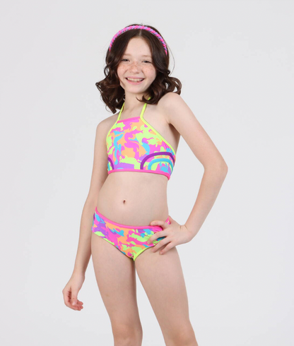 Biquíni Infantil Cropped Julia Oceano Camuflado - Siri Kids