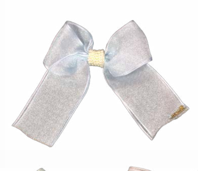 Laço Infantil Organza Azul Claro Miolo Pérolas - Roana