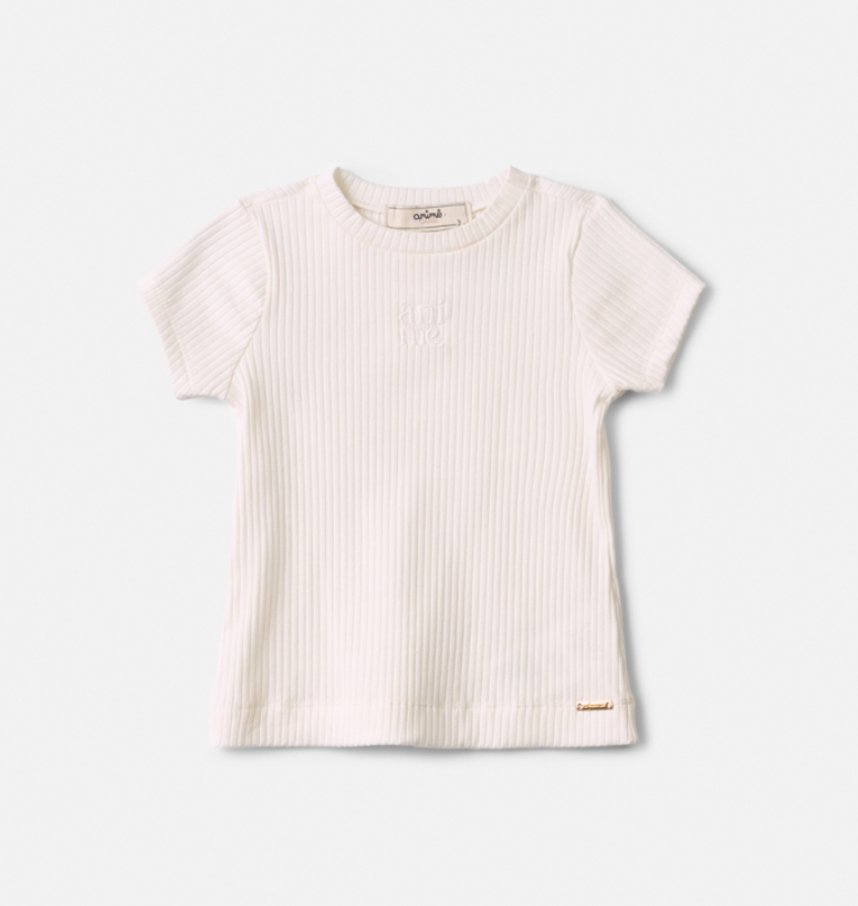 Blusa Infantil Bordada Verão Off- White  - Animê