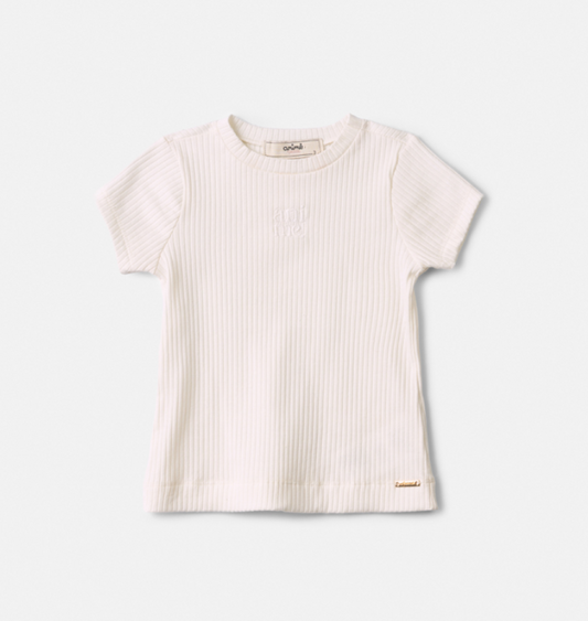 Blusa Infantil Bordada Verão Off- White  - Animê