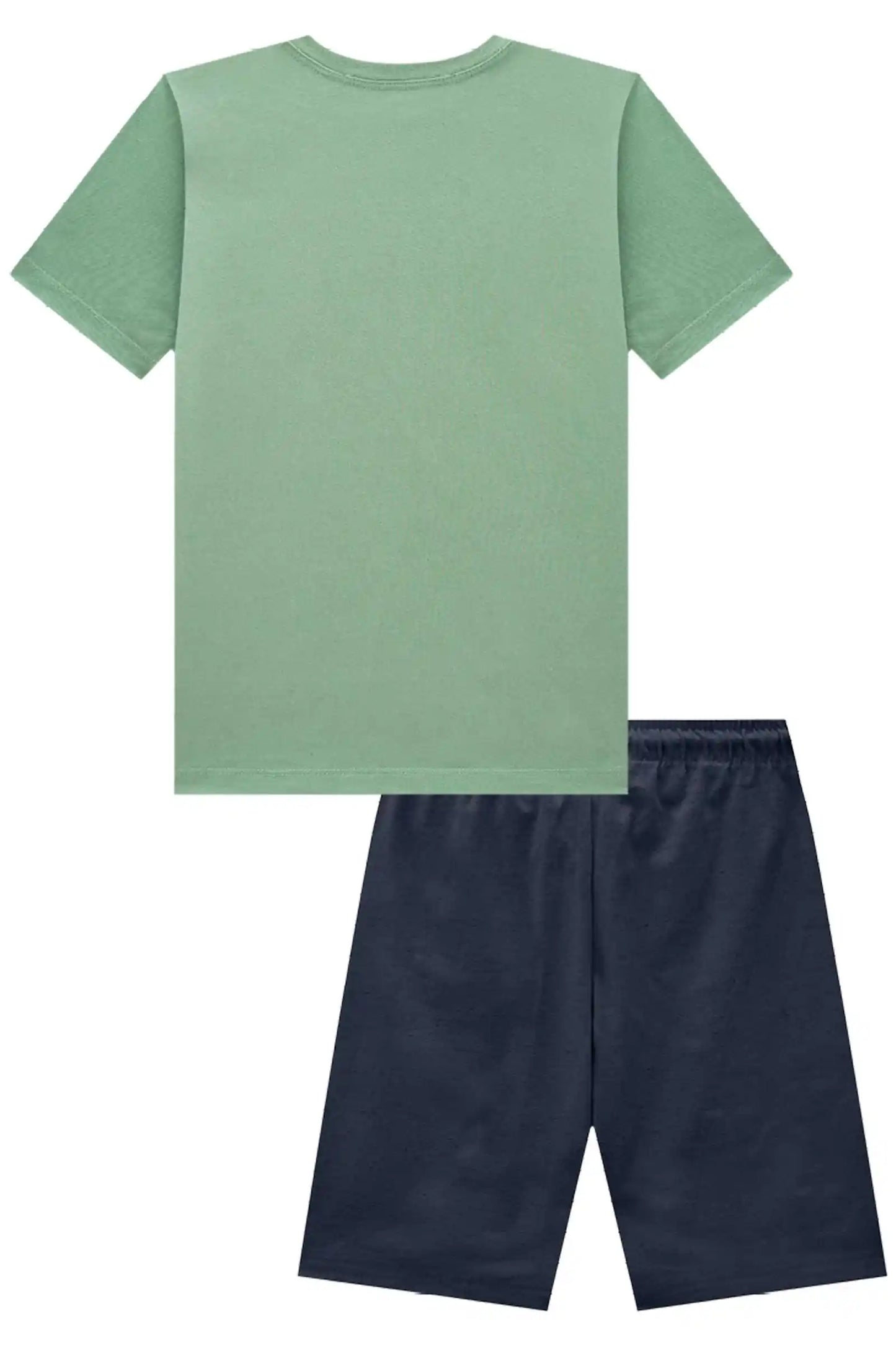 Conjunto infantil Camiseta Verde e Bermuda Marinho - Little Johnny