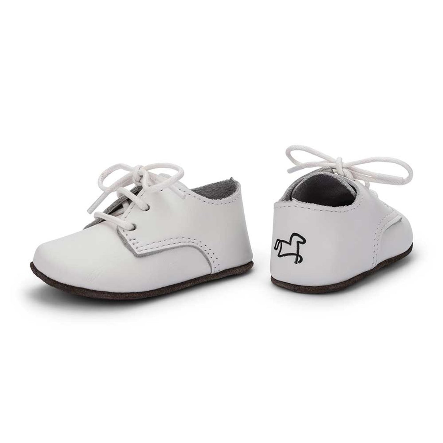 Sapato Bebê Balão Couro Branco - Petit Cheval