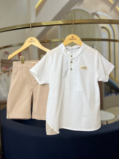 Conjunto bata e bermuda de sarja Charpey - Gracia