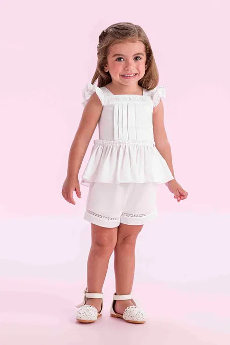 Conjunto Infantil Bordados e Pérolas - Petit Cherie