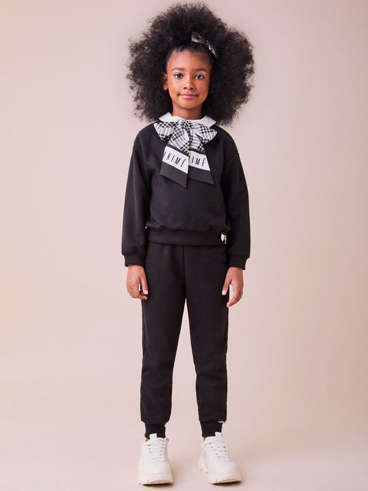Conjunto Infantil Moletom Casaco Gola Laço e Calça - Animê PRÉ-VENDA