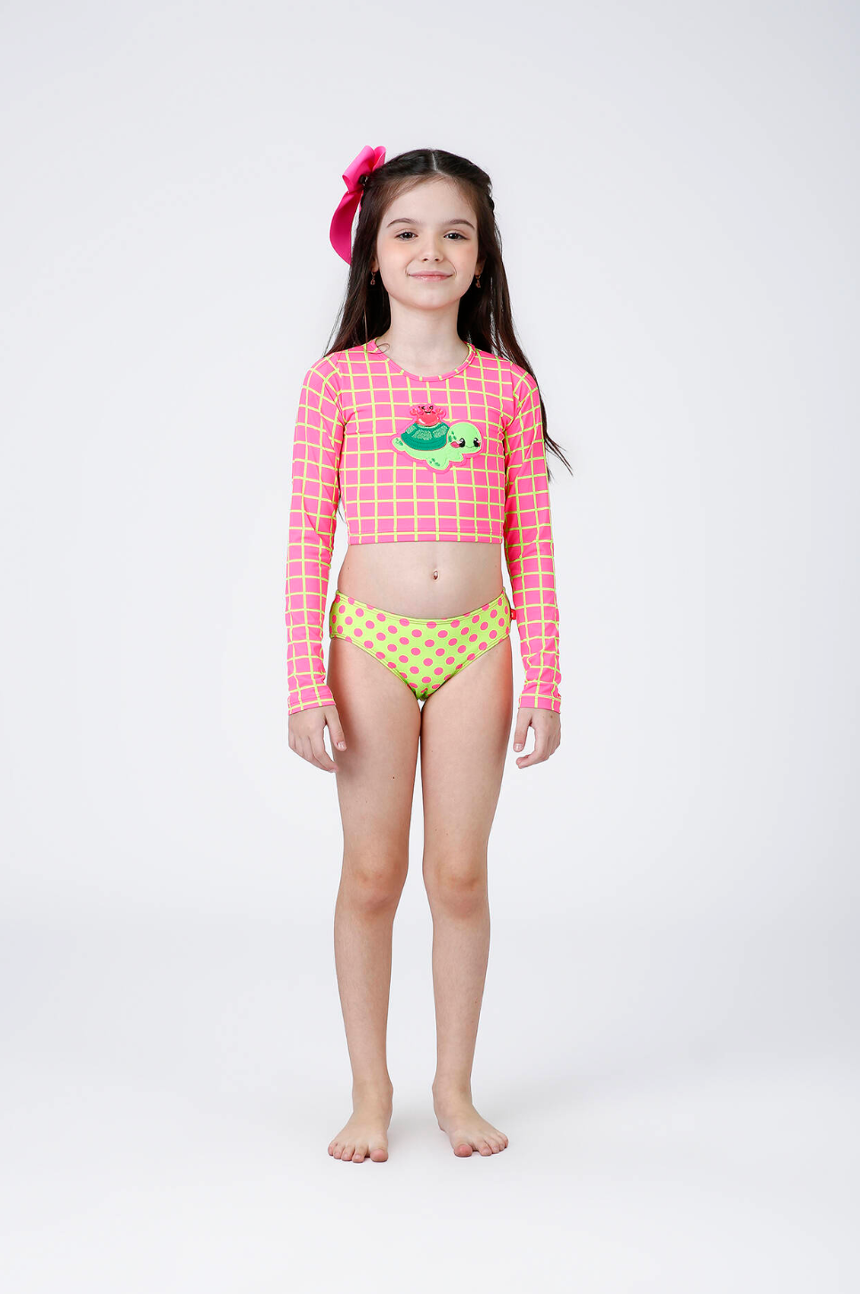 Biquíni Infantil Cropped ML Lara Aplic Est Turtle - Siri Kids