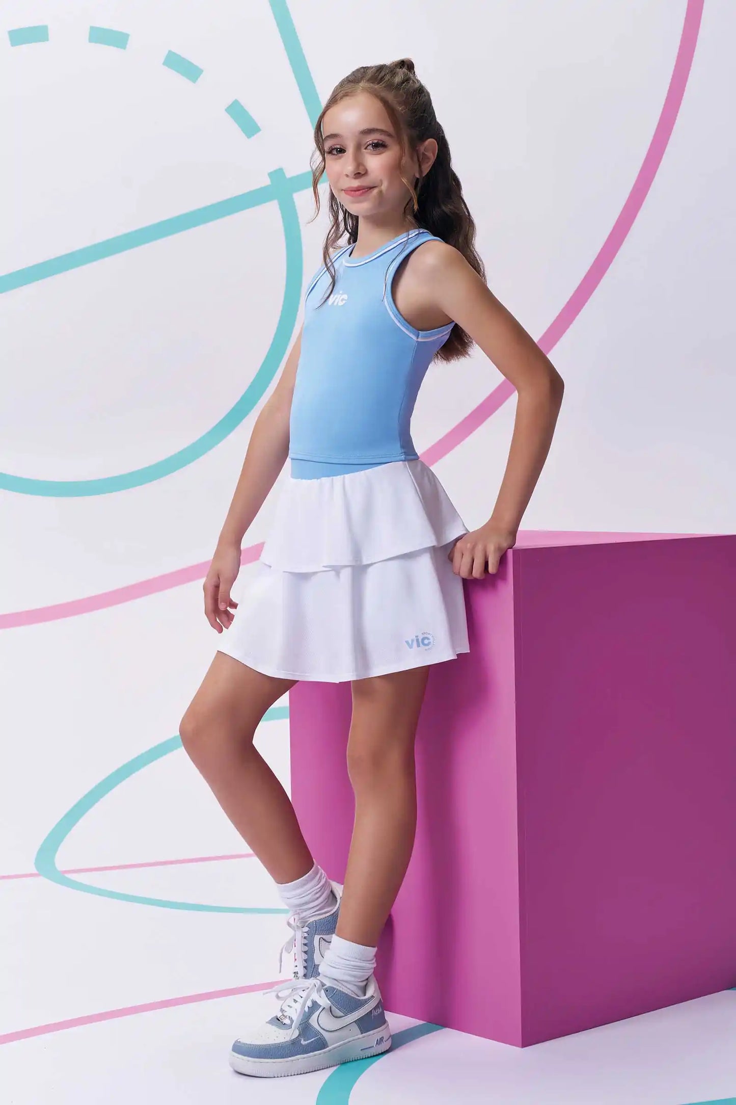 Conjunto Teen Blusa Regata e Saia Yuki - Vic Vick