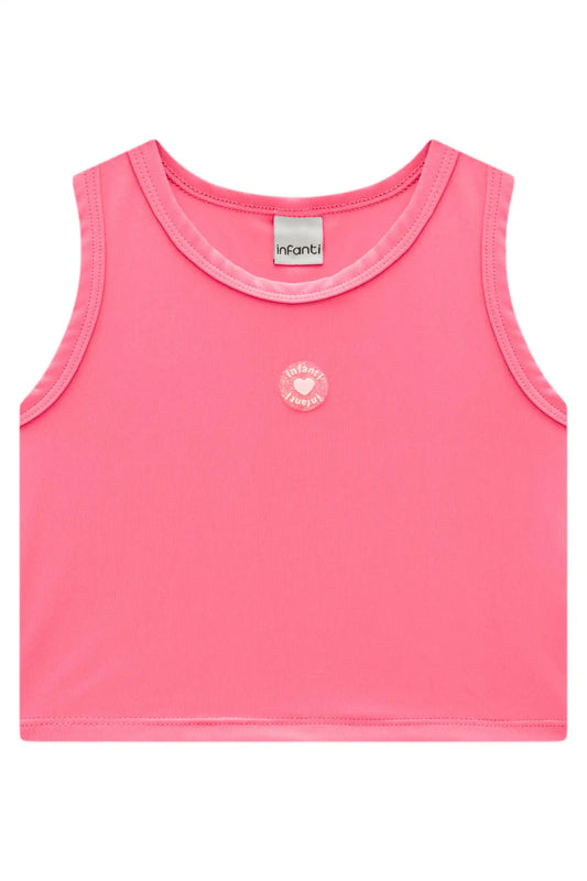 Regata Infantil Malha Poliamida  UV 50+ Rosa - Infanti