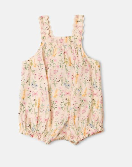 Jardineira Bebê Estampa Floral - Animê