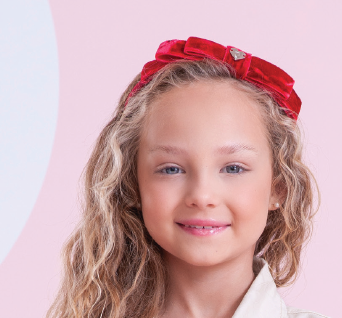 Arquinho Infantil Laço Triplo Veludo Vermelho - Pituchinhus