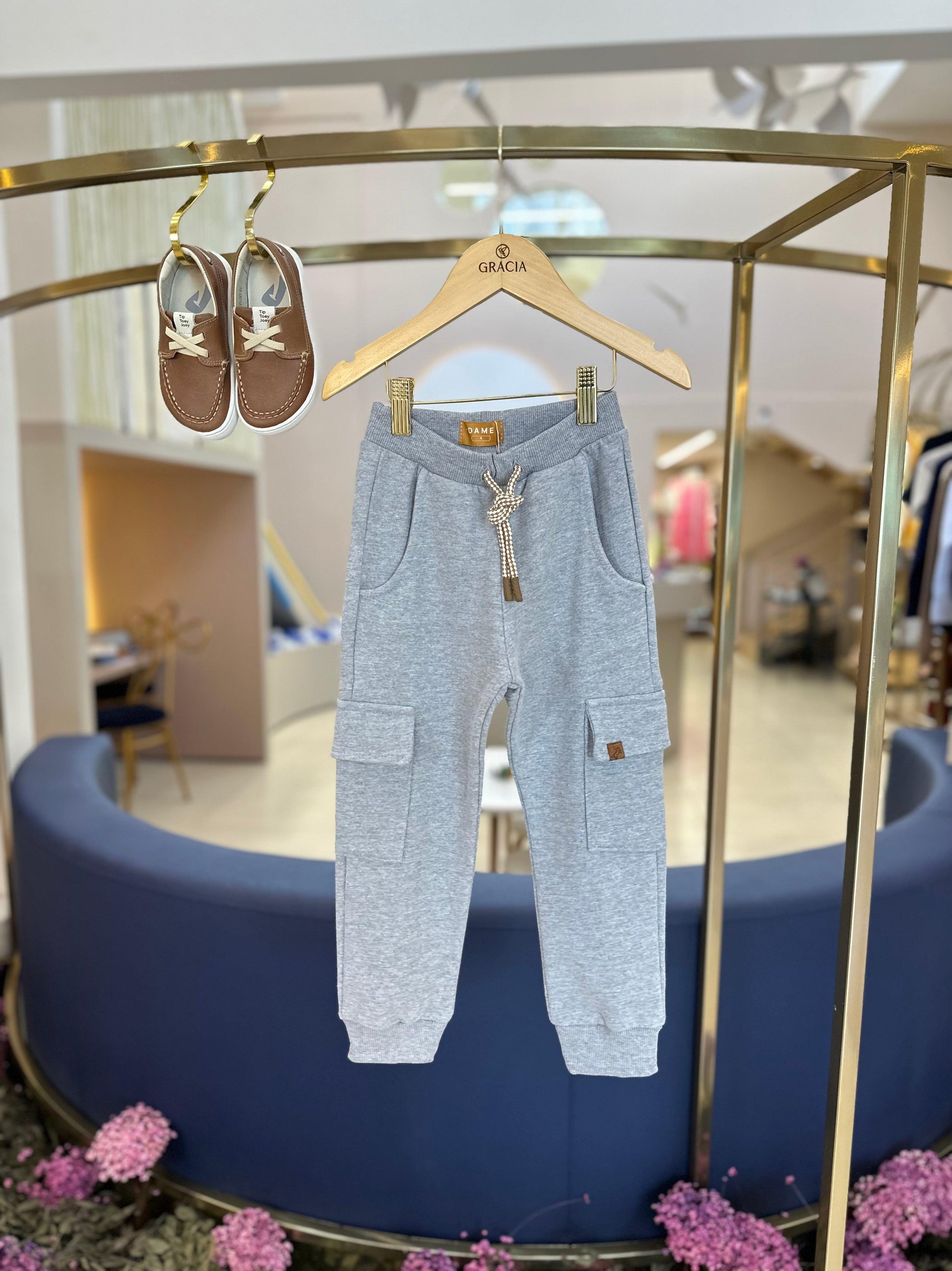 Calça Moletom Jogger Cinza - Dame - Gracia