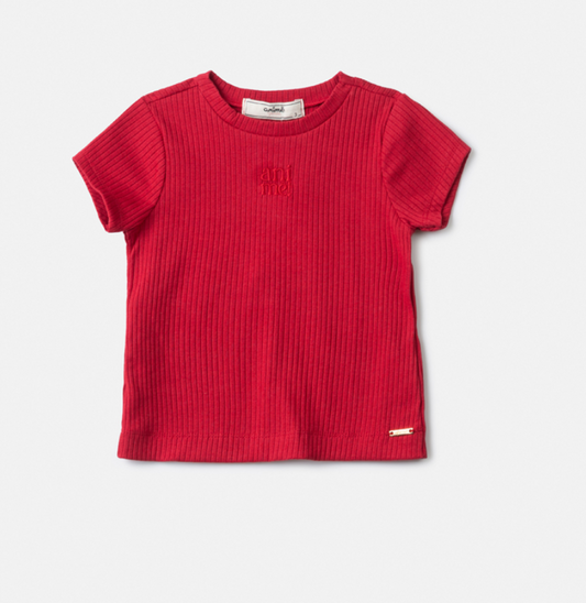 Blusa Infantil Bordada Verão Vermelho - Animê
