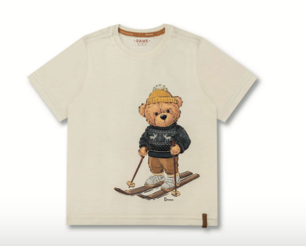 Camiseta Infantil MC Teddy Ski Off White - Dame PRÉ-VENDA