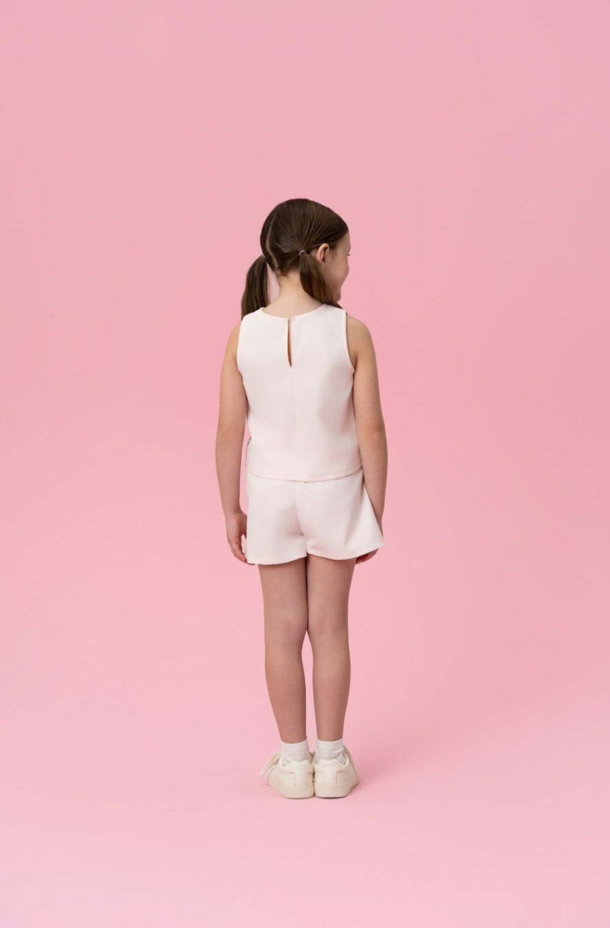Conjunto Infantil Blusa e Shorts Bege Florestinha Colorida - Mon Sucré