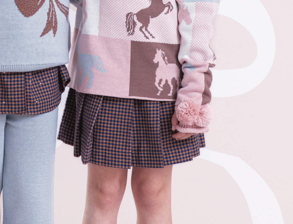Saias-shorts Infantil Xadrez Pregas - Pituchinhus