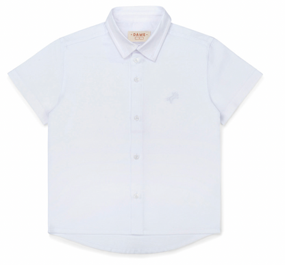 Camisa Infantil MC Oxfordine Branco - Dame