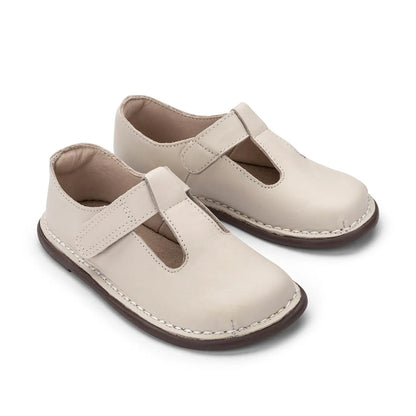 Sapato Infantil Couro Colegial Creme - Petit Cheval