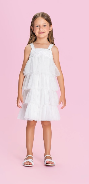 Vestido Infantil Em Tule Com Camadas - Petit Cherie