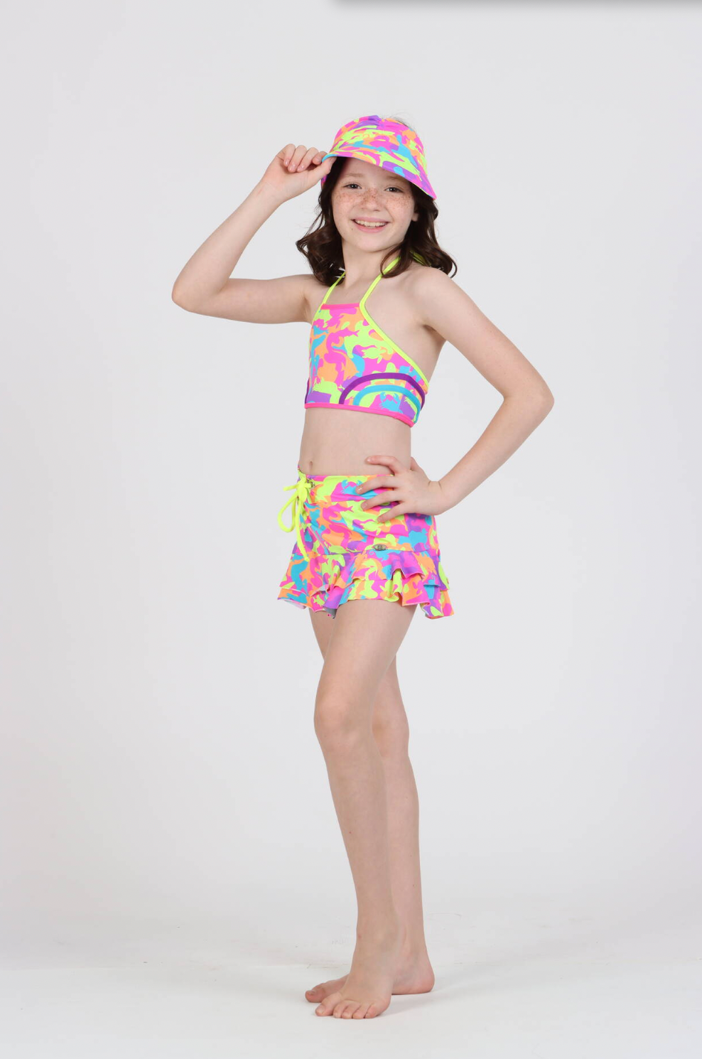 Saia-shorts Infantil Amanda Oceano Camuflado - Siri Kids